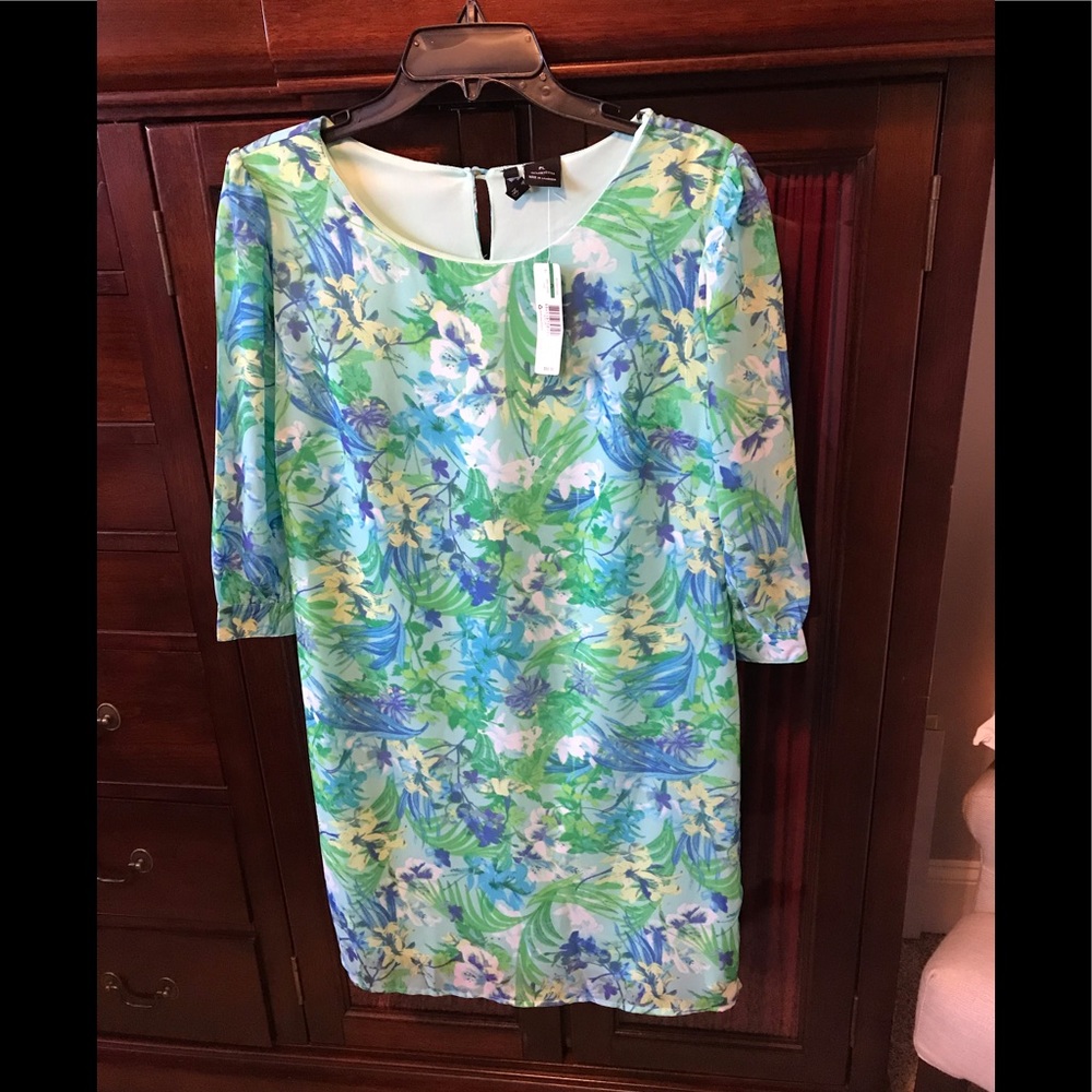 New Directions NWT Dress LP Mint Green Floral